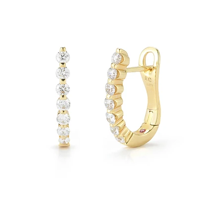 Perfect Diamond Yellow Gold Hoop Earrings