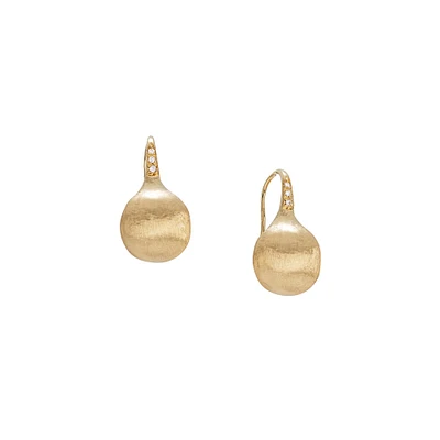 Africa Yellow Gold and Diamond Earrings