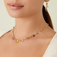 Paradise Yellow Gold and Semi-Precious Gemstone Necklace