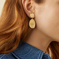 Lunaria Small Yellow Gold Drop Earrings