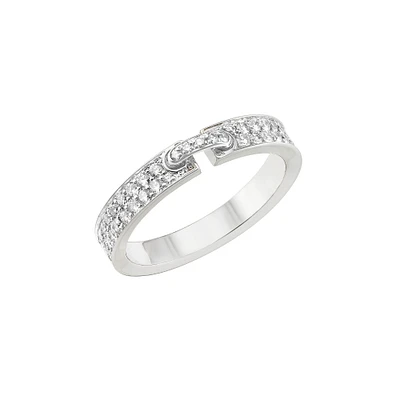 Liens Évidence White Gold Diamond Pavé Wedding Band