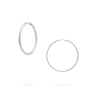 29 mm White Gold Hoop Earrings