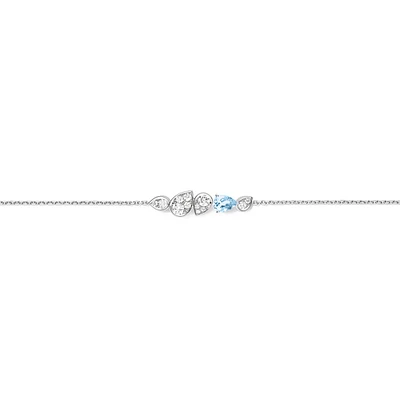 Joséphine Ronde D'Aigrettes White Gold Diamond and Aquamarine Bracelet