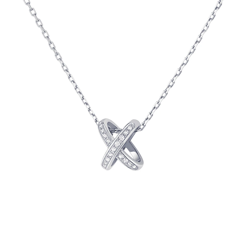 Jeux De Liens White Gold and Diamond Pavé Pendant