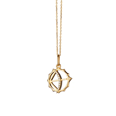 Modern Charm Mini Apollo Yellow Gold and Diamond Pendant