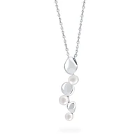 Drop Necklace in Sterling Silver with Pearls