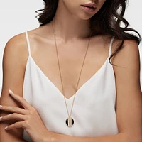 Onyx and Diamond Medallion Pendant, L (25 mm)