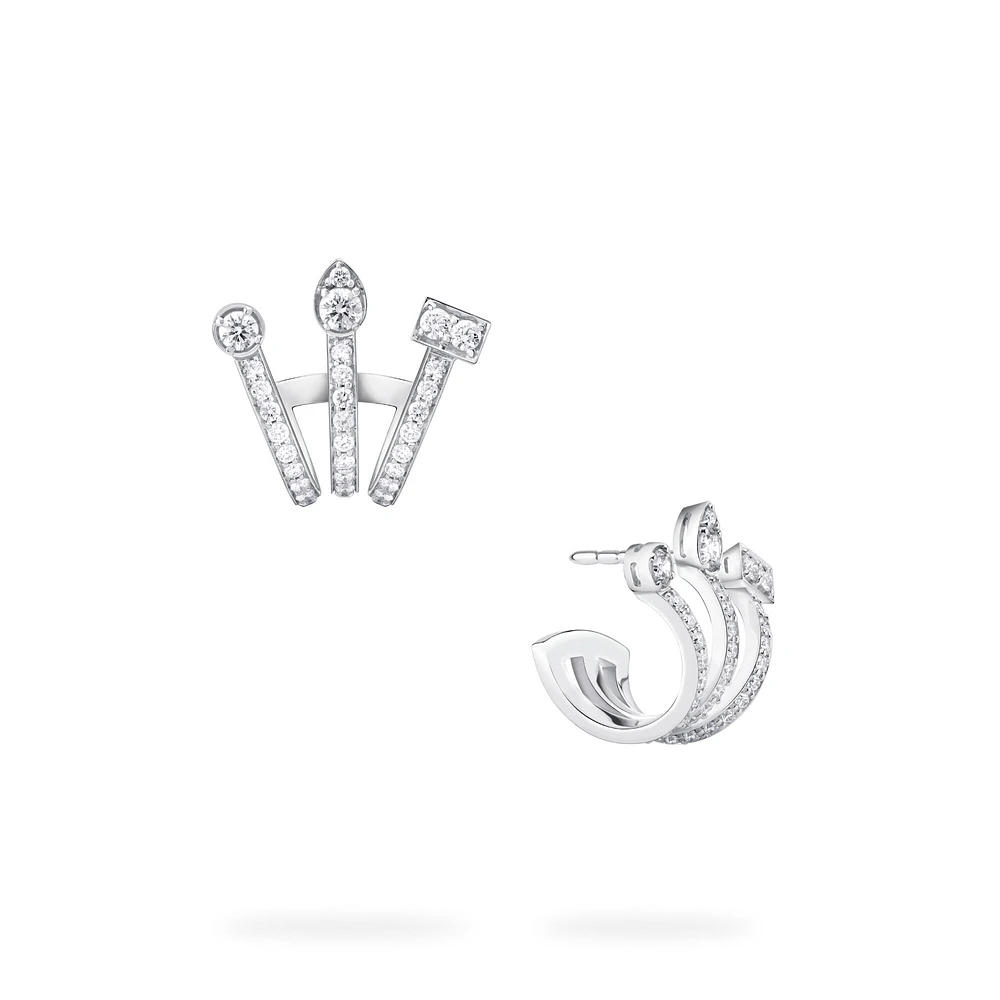 Diamond Triple Hoop Earrings