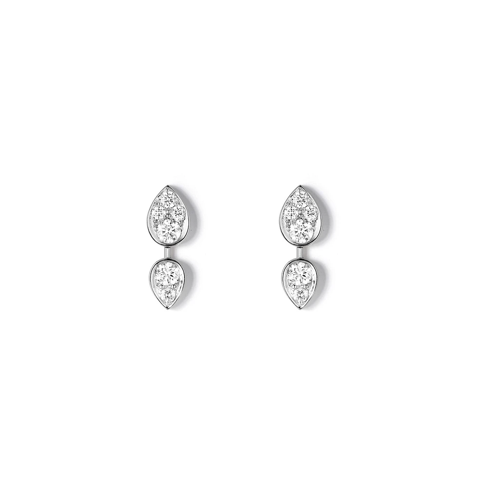 Joséphine Ronde D'Aigrettes White Gold and Diamond Earrings