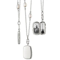 Slim Lockets Britt Silver and Pearl Pendant