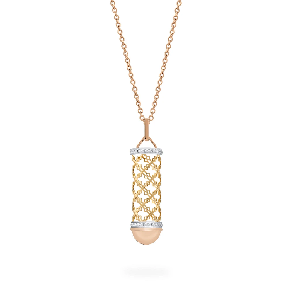 Diamond Message Pendant, Tri-Gold