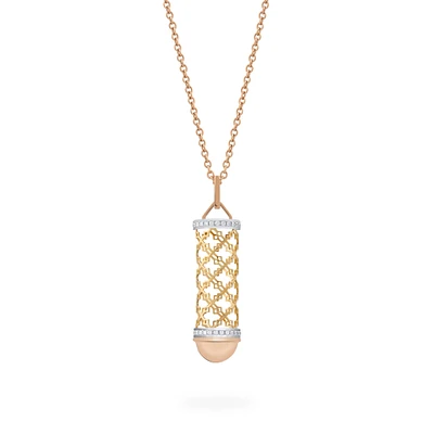 Diamond Message Pendant, Tri-Gold