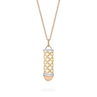 Diamond Message Pendant, Tri-Gold