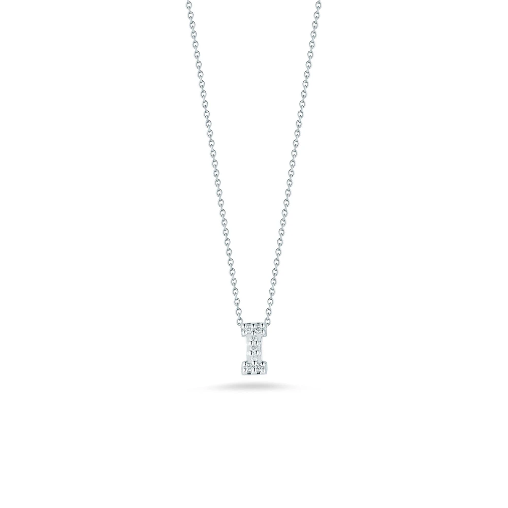 Tiny Treasures Love Letter I White Gold and Diamond Pendant