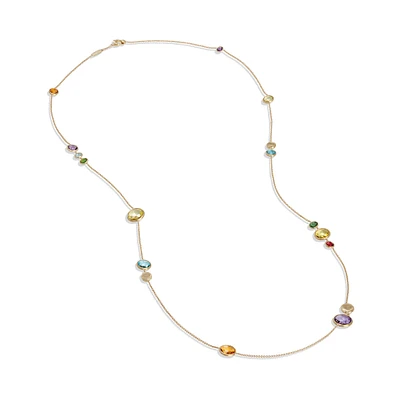 Jaipur Colour Yellow Gold and Semi-Precious Gemstone Sautoir Necklace
