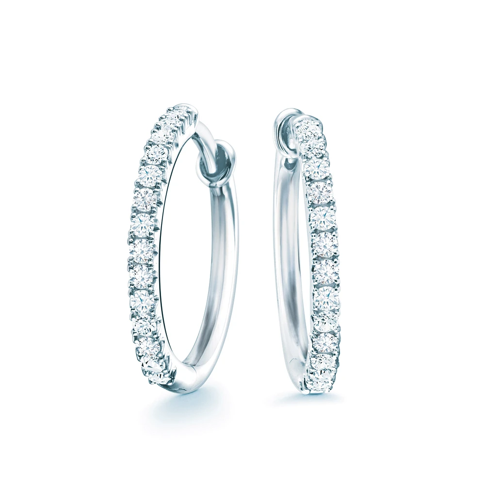 Diamond Hoop Earrings, Small