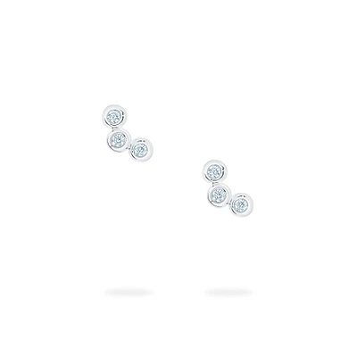 Diamond Splash Stud Earrings, White Gold