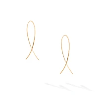 Yellow Gold Crossover Hoop Earrings