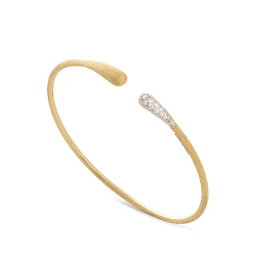 Lunaria Yellow Gold and Diamond Cuff Bracelet