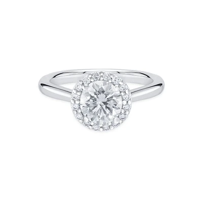 Round Diamond Engagement Ring With Single Halo