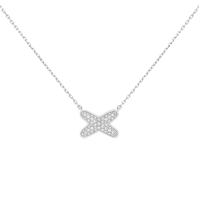 Jeux de Liens White Gold Diamond Pavé Necklace