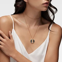 Onyx and Diamond Medallion Pendant, L (25 mm)