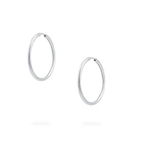 29 mm White Gold Hoop Earrings