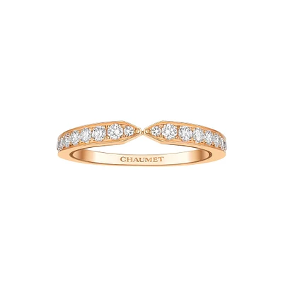 Joséphine Triomphe Rose Gold Diamond Pavé Wedding Band