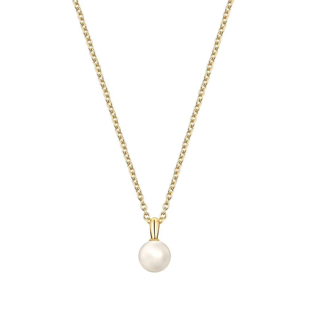 Yellow Gold and Freshwater Pearl Pendant for Kids