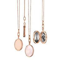 Slim Lockets Elle Rose Gold and Mother-of-Pearl Oval Pendant