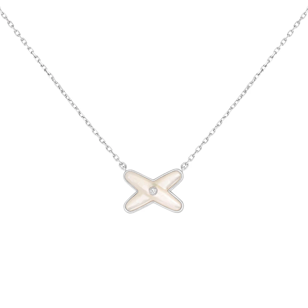 Jeux de Liens White Gold Mother-Of-Pearl Diamond Necklace