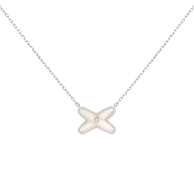 Jeux de Liens White Gold Mother-Of-Pearl Diamond Necklace