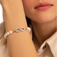 Infinite & Boundless The Symbol Pearl and Silver Bracelet