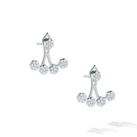 White Gold Diamond Jacket Earrings, Small