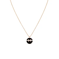 Jeux De Liens Harmony Medium Rose Gold Onyx and Diamond Pendant