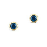 Yellow Gold Sapphire Stud Earrings