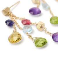 Jaipur Yellow Gold and Semi-Precious Gemstone Drop Earrings