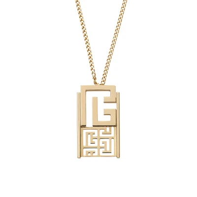 Labyrinth Frieze Yellow Gold Pendant