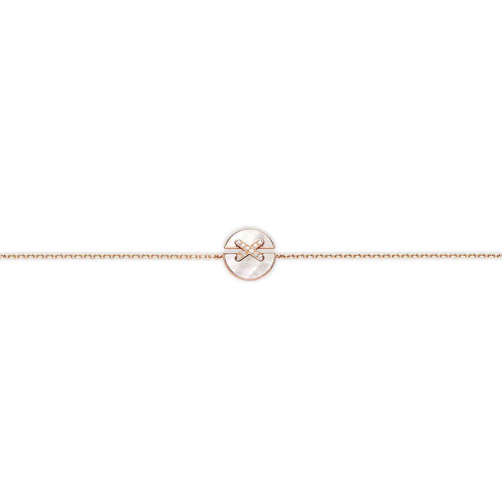 Jeux de Liens Harmony Rose Gold Mother-Of-Pearl Diamond Bracelet-150cm