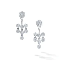 White Gold Large Diamond Jacket Earrings