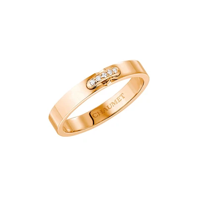 Liens Évidence Rose Gold Diamond Wedding Band