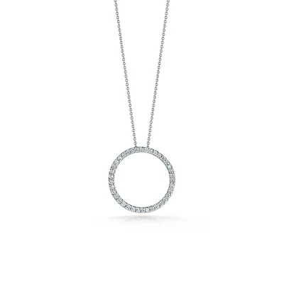 Tiny Treasures Circle of Life 20MM White Gold Diamond Necklace