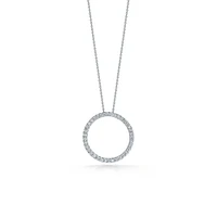 Tiny Treasures Circle of Life 20MM White Gold Diamond Necklace