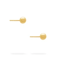 6 MM Yellow Gold Stud Earrings