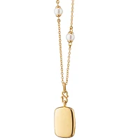 Slim Lockets Britt Yellow Gold and Pearl Necklace