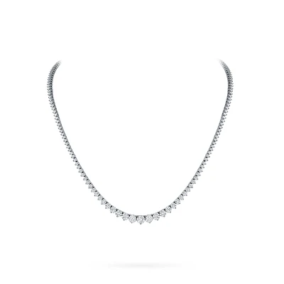 White Gold Riviera Necklace with Graduated Diamonds