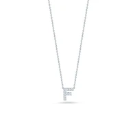 Tiny Treasures Love Letter F White Gold and Diamond Pendant