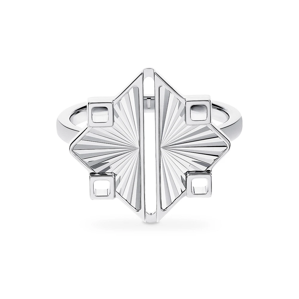 Guilloché Sterling Silver Ring