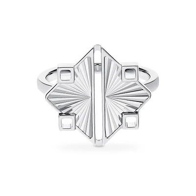 Guilloché Sterling Silver Ring
