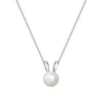 Freshwater Pearl and Silver Arctic Hare Pendant